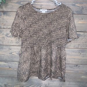 Leopard Print Sinched Top